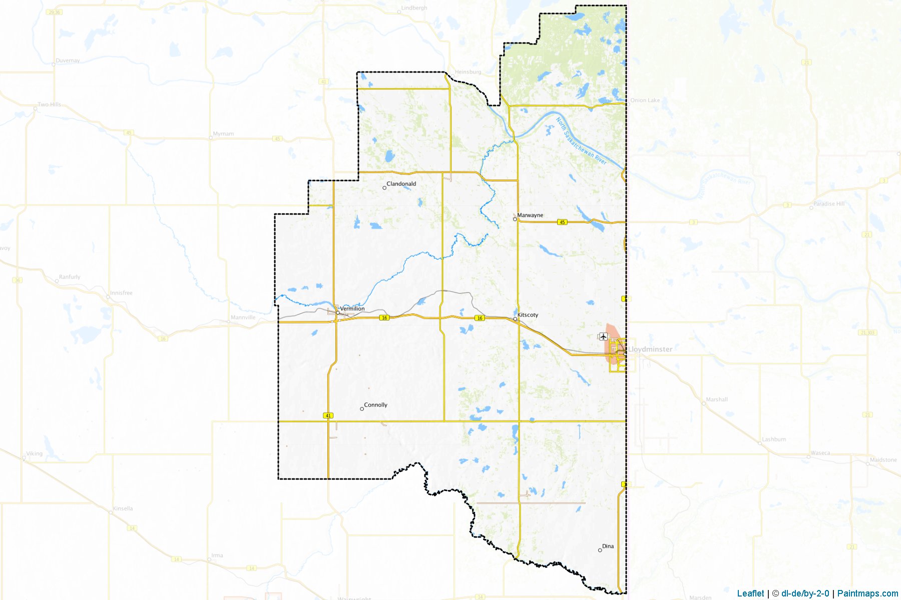 Muestras de recorte de mapas Vermilion River (Alberta)-1