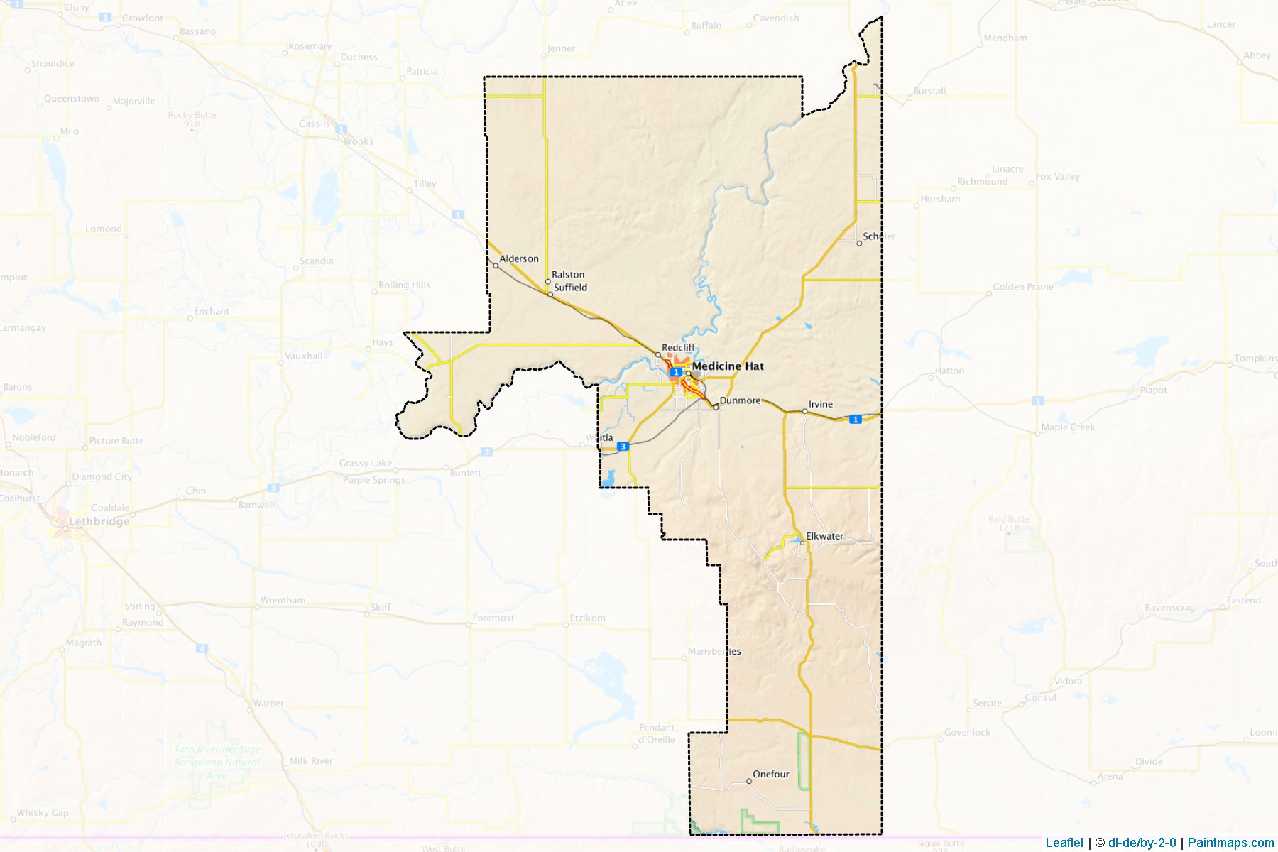 Muestras de recorte de mapas Cypress (Alberta)-1