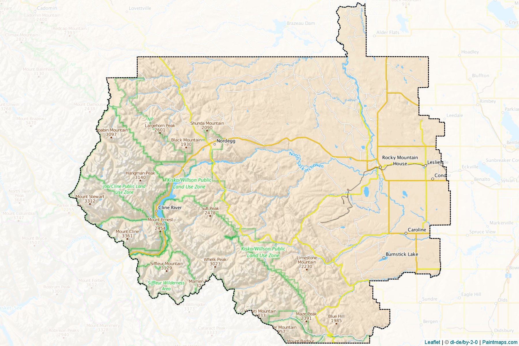 Muestras de recorte de mapas Clearwater (Alberta)-1