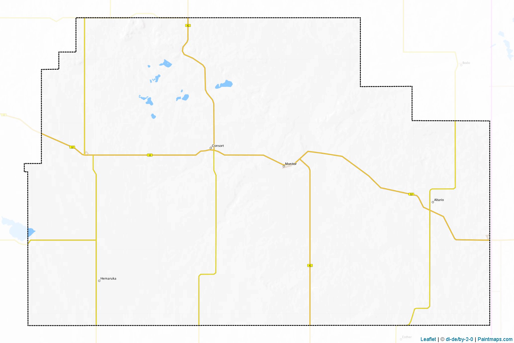 Muestras de recorte de mapas Special Areas No. 4 (Alberta)-1