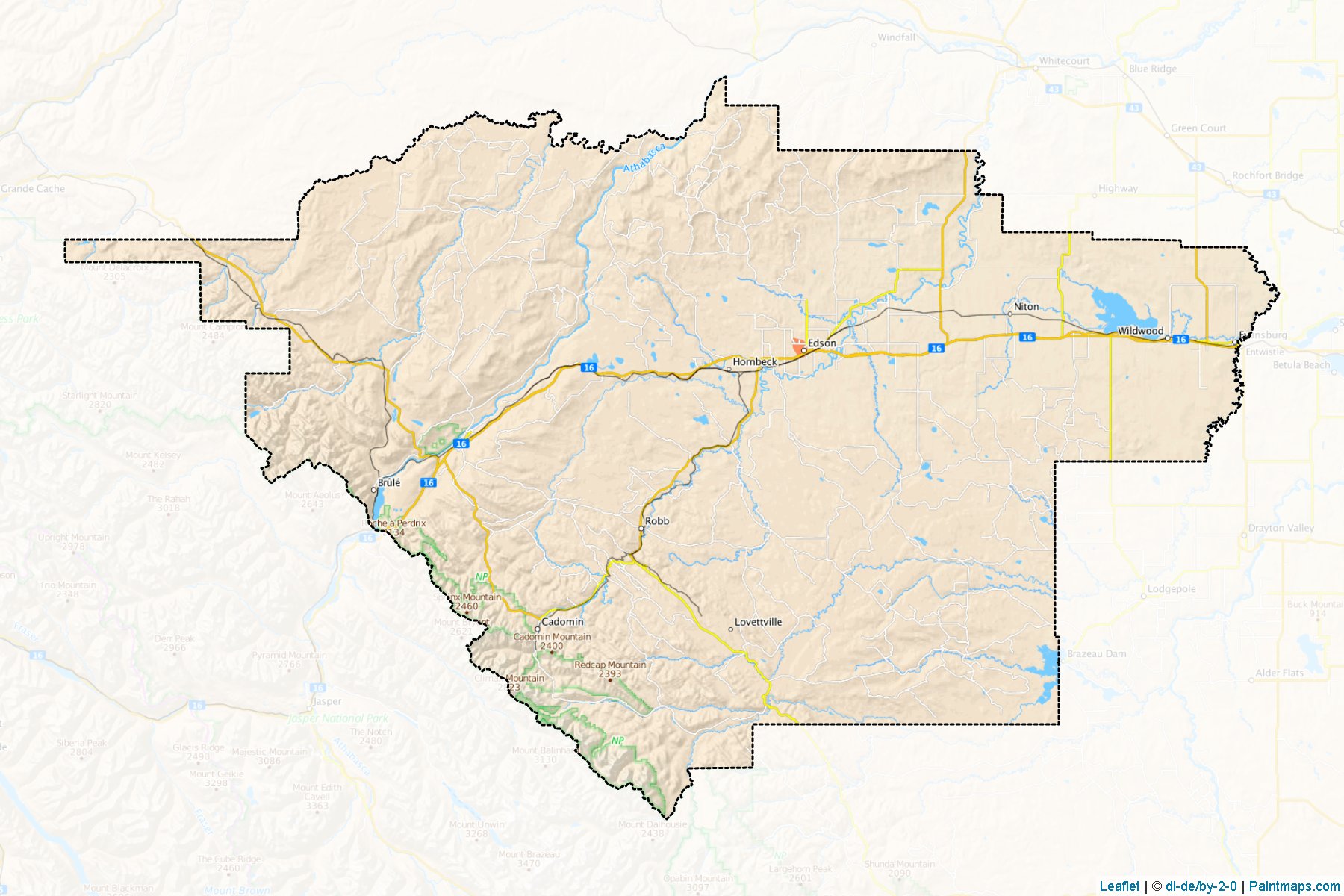 Yellowhead (Alberta) Haritası Örnekleri-1