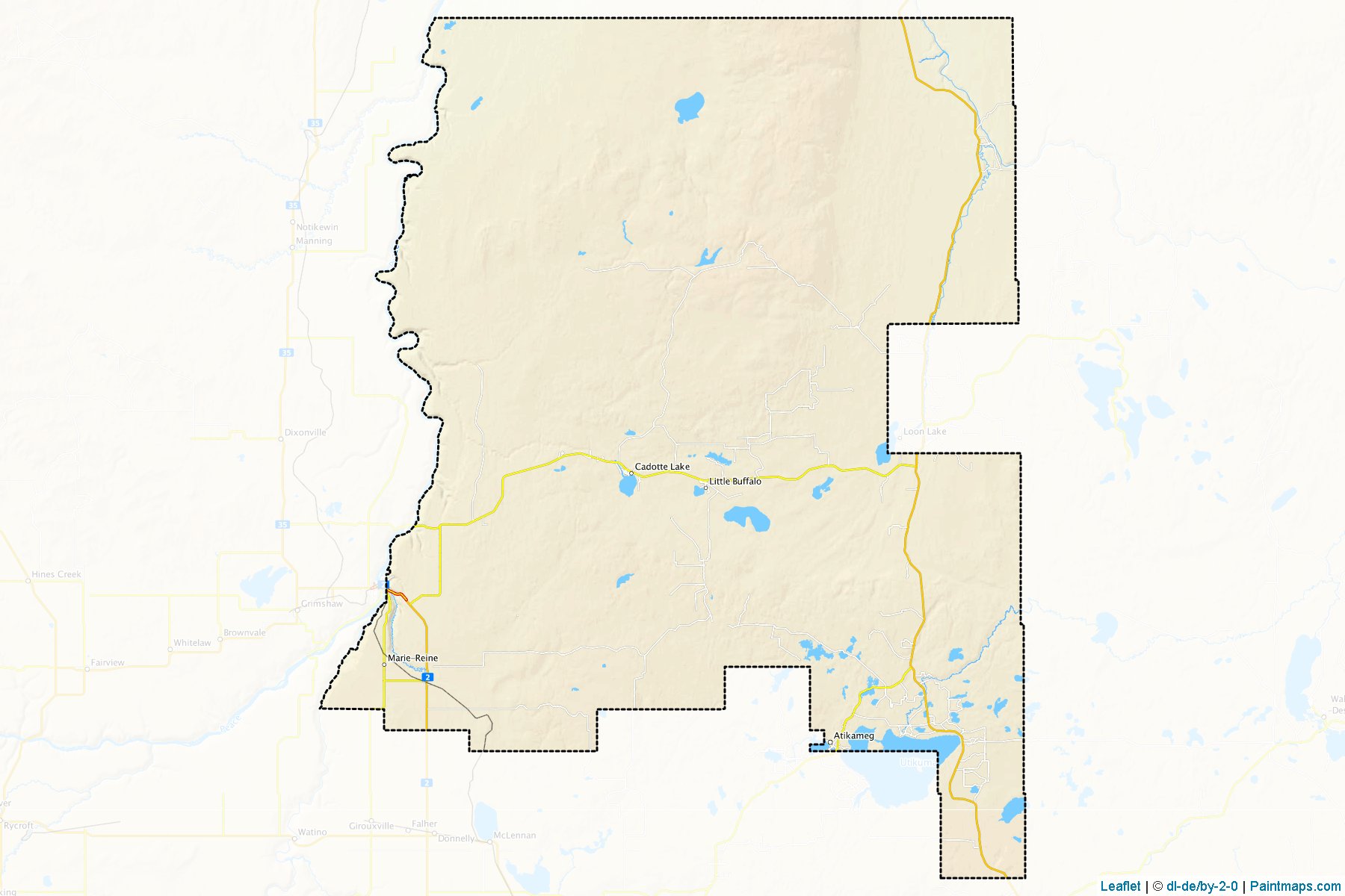 Muestras de recorte de mapas Northern Sunrise (Alberta)-1