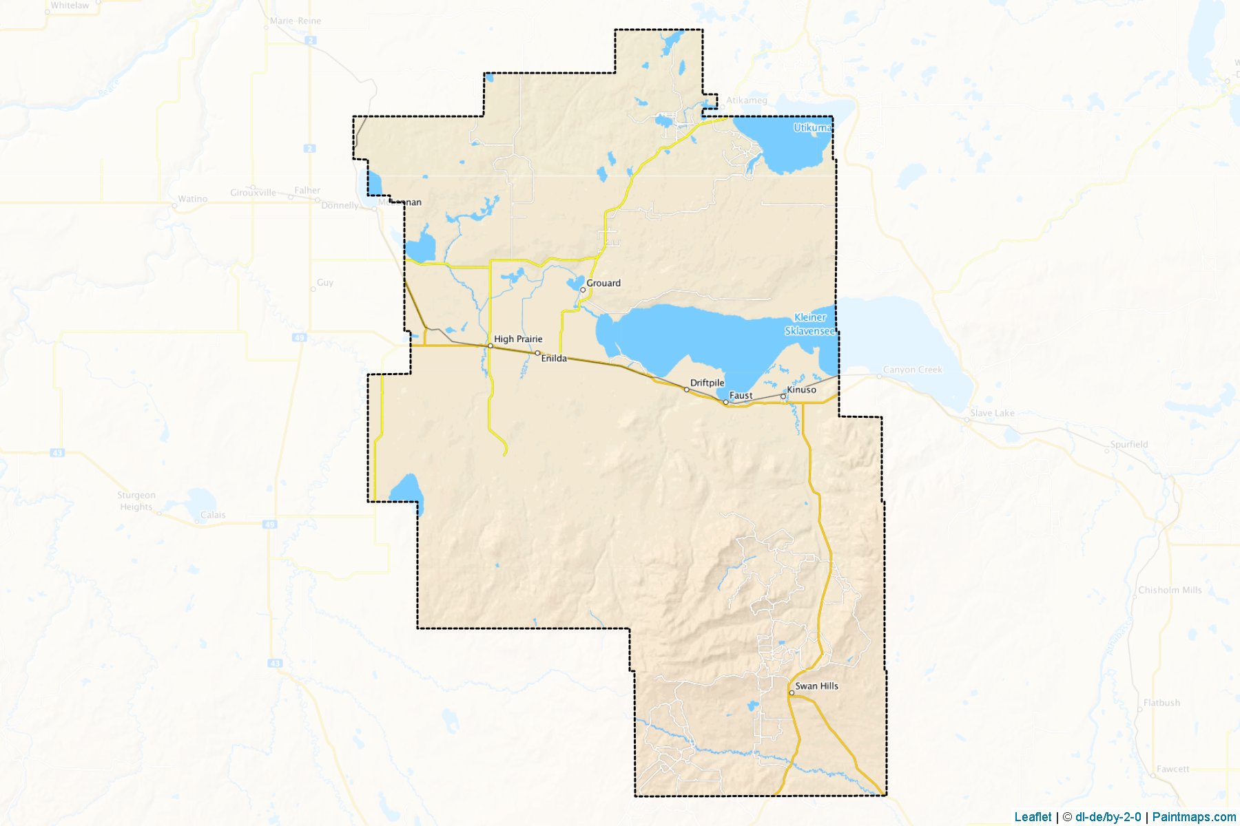 Muestras de recorte de mapas Big Lakes (Alberta)-1