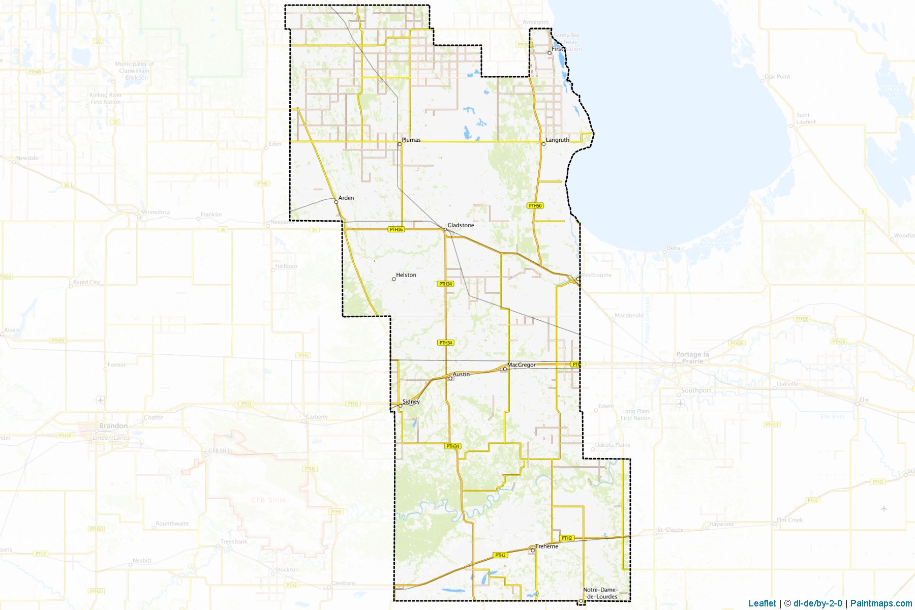 Muestras de recorte de mapas Division No. 8 (Manitoba)-1