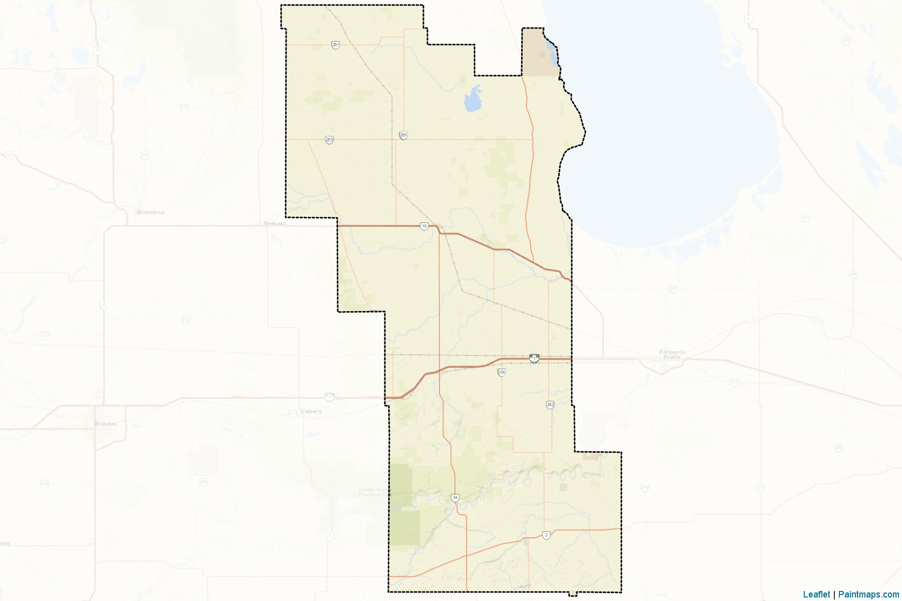 Muestras de recorte de mapas Division No. 8 (Manitoba)-2