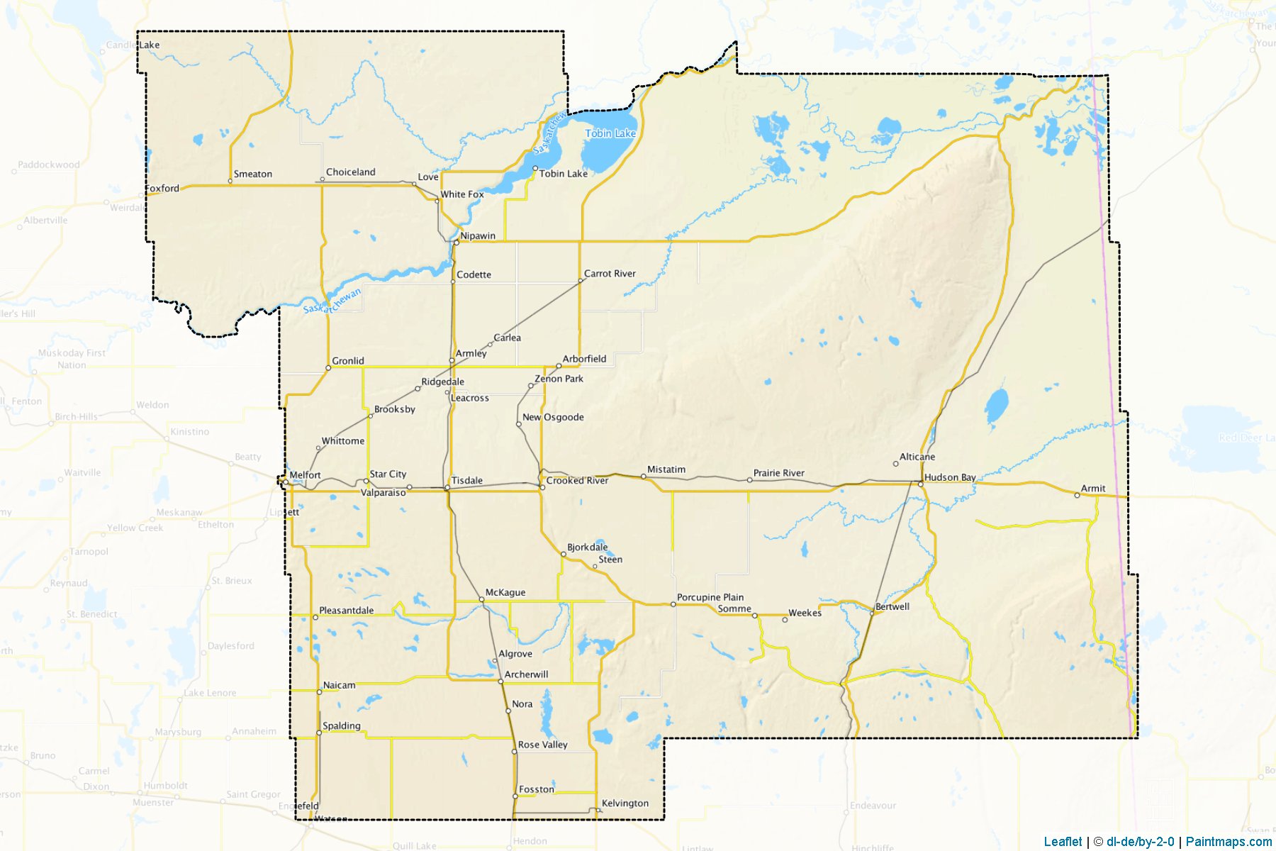 Division No. 14 (Saskatchewan) Haritası Örnekleri-1