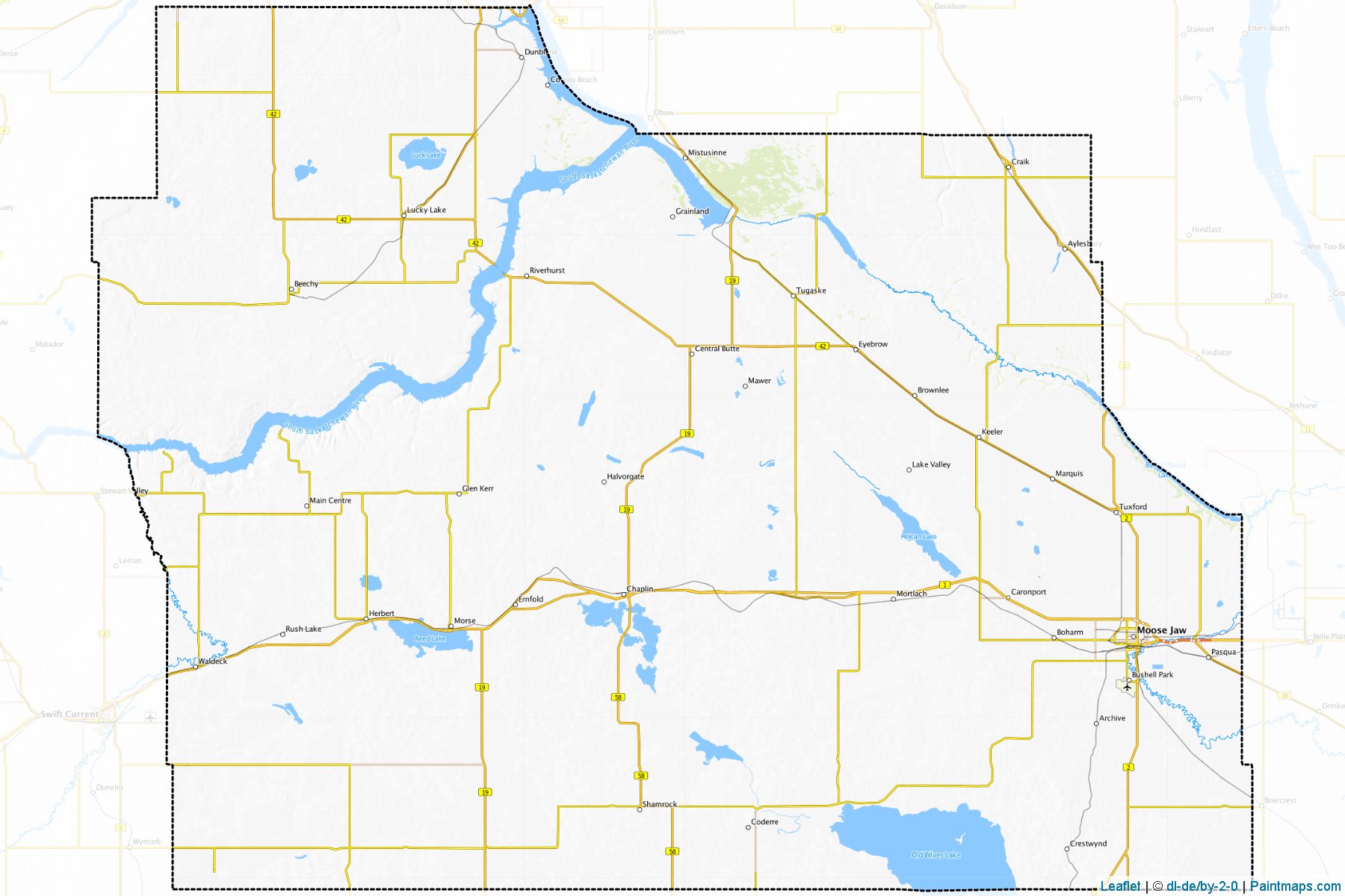 Muestras de recorte de mapas Division No. 7 (Saskatchewan)-1