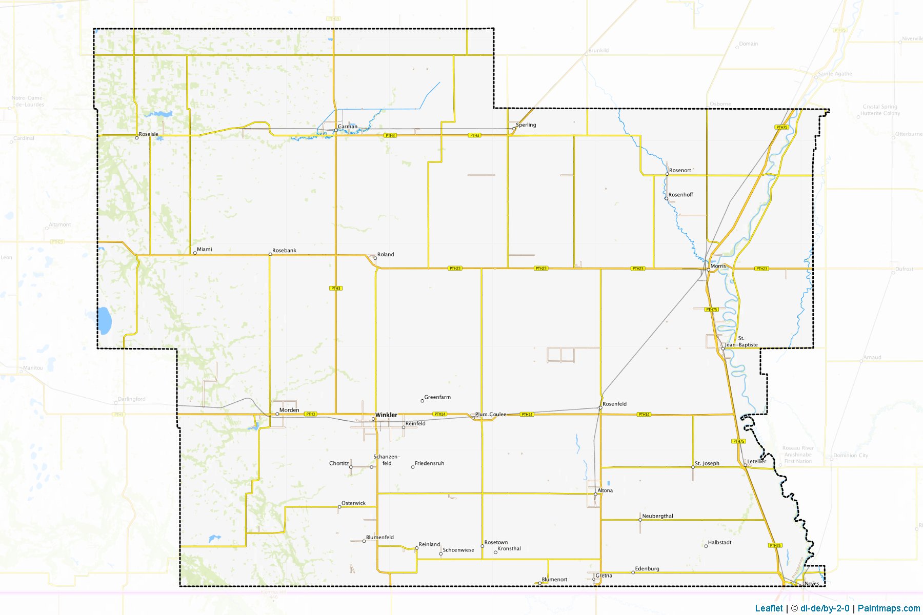 Division No. 3 (Manitoba) Haritası Örnekleri-1