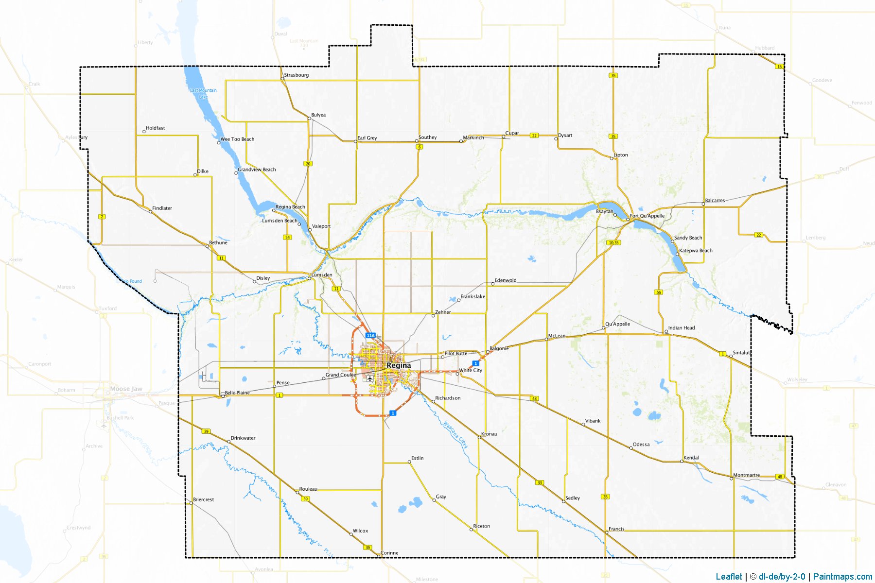 Muestras de recorte de mapas Division No. 6 (Saskatchewan)-1