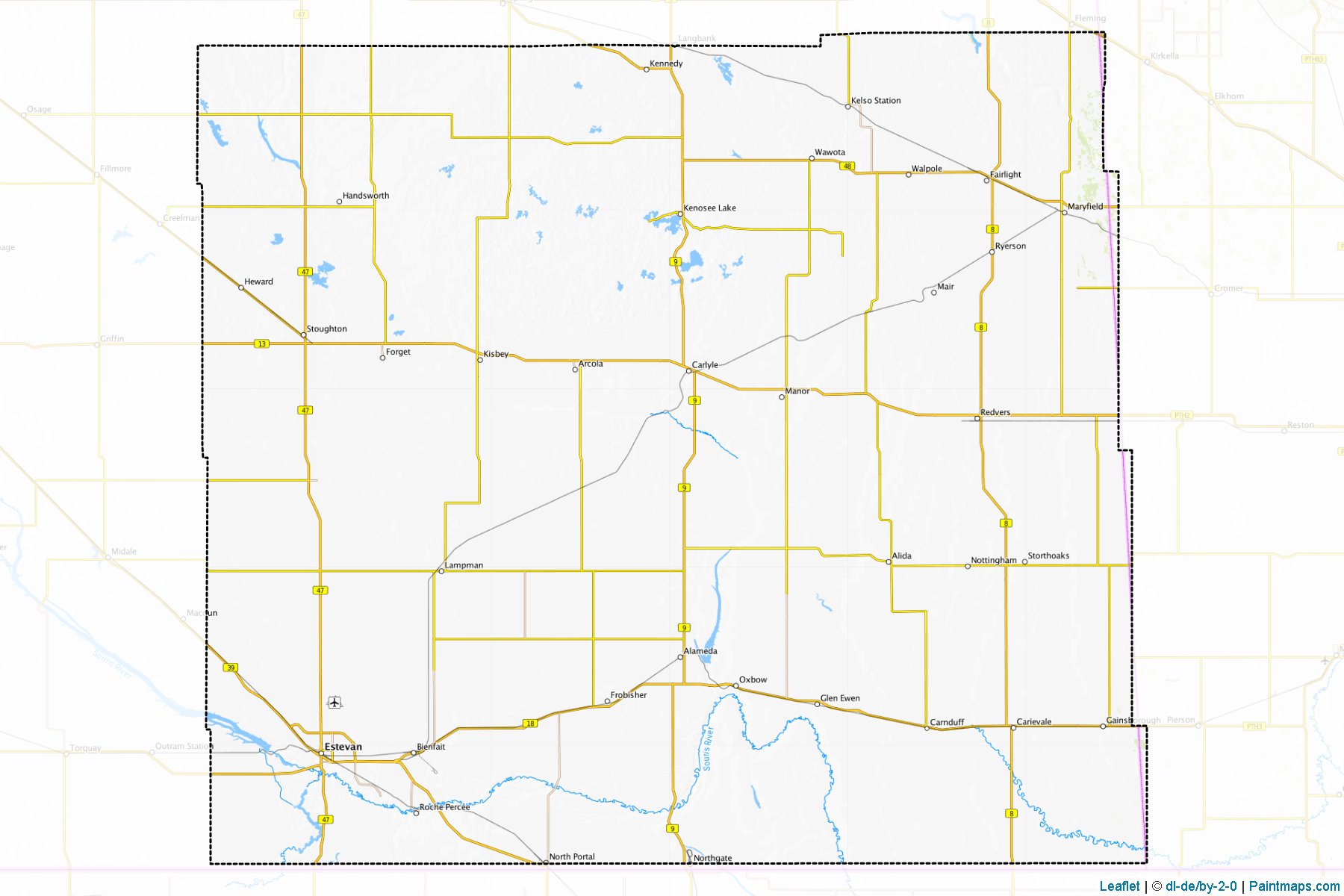 Division No. 1 (Saskatchewan) Haritası Örnekleri-1