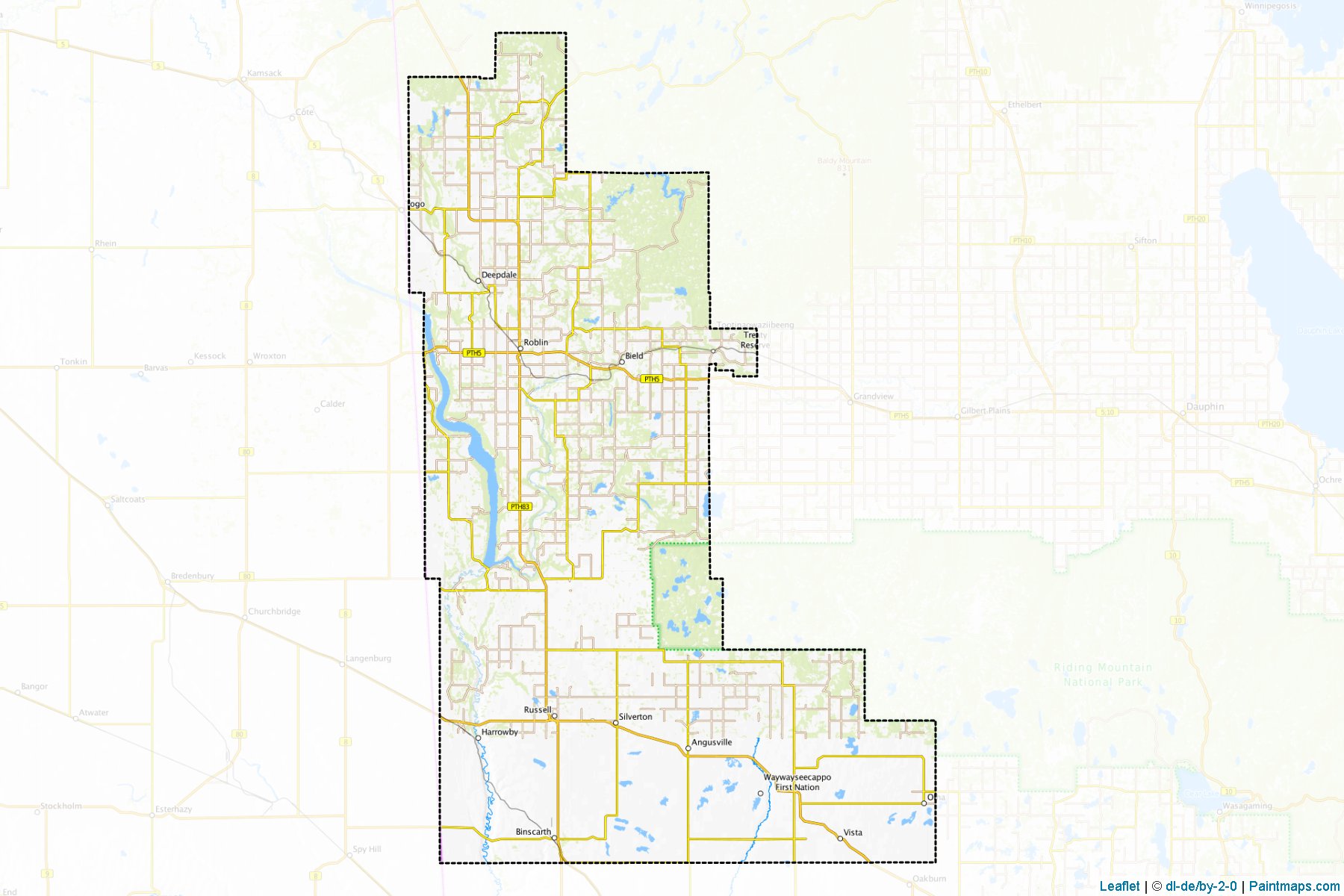 Division No. 16 (Manitoba) Haritası Örnekleri-1