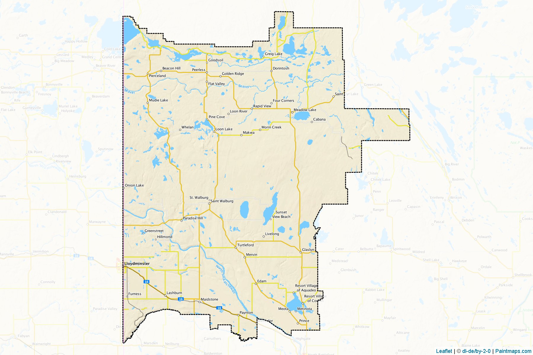 Muestras de recorte de mapas Division No. 17 (Saskatchewan)-1