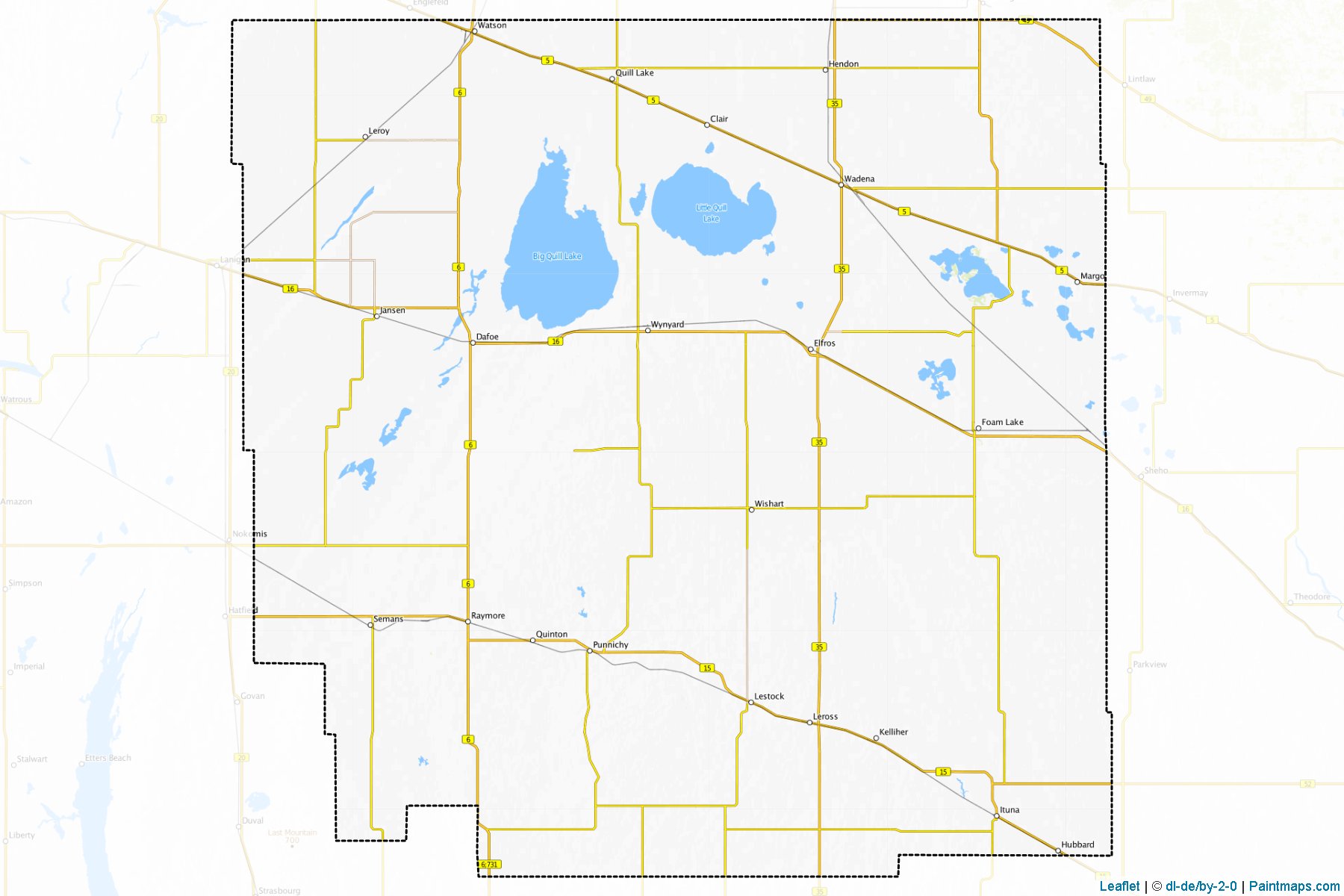 Muestras de recorte de mapas Division No. 10 (Saskatchewan)-1