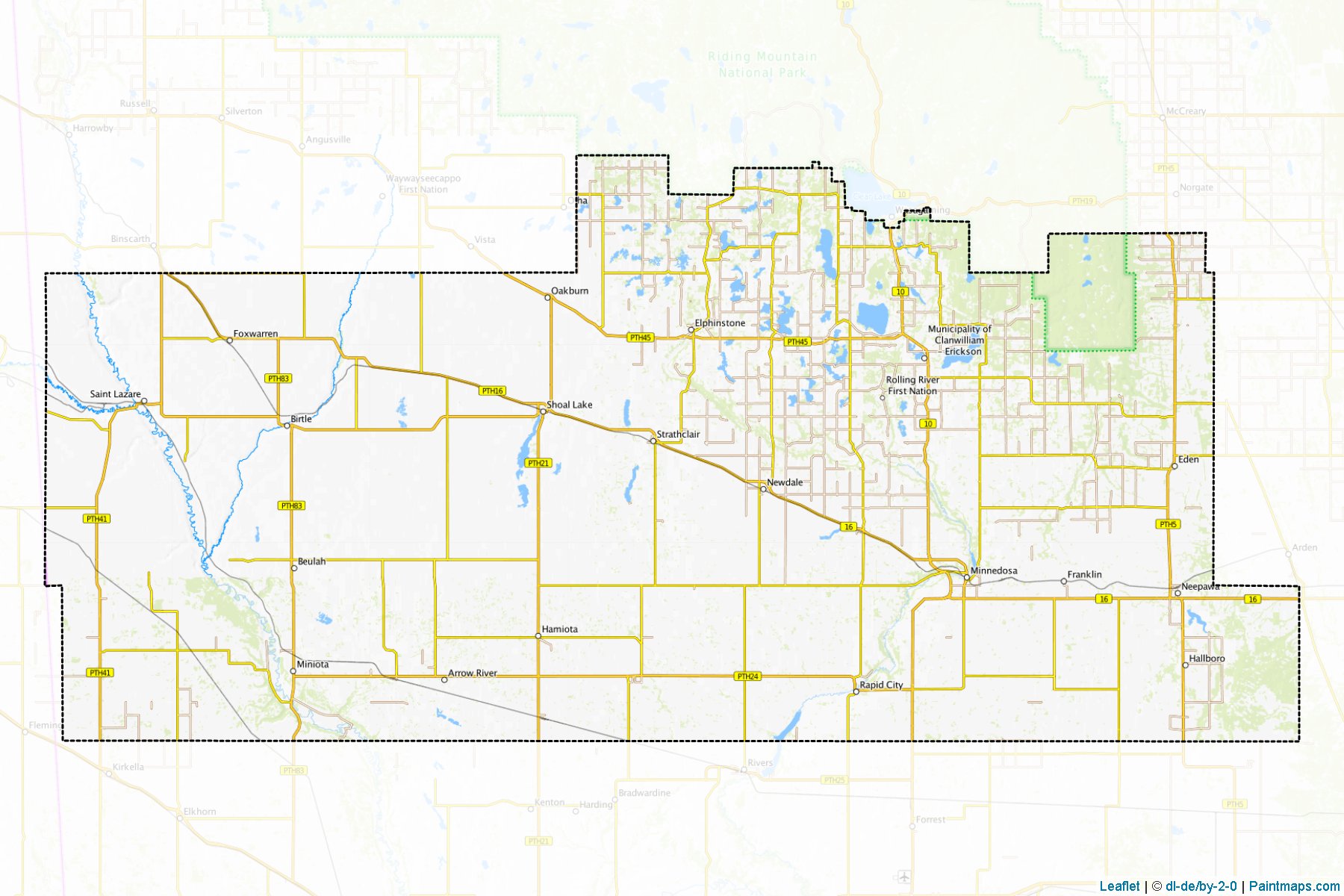 Muestras de recorte de mapas Division No. 15 (Manitoba)-1