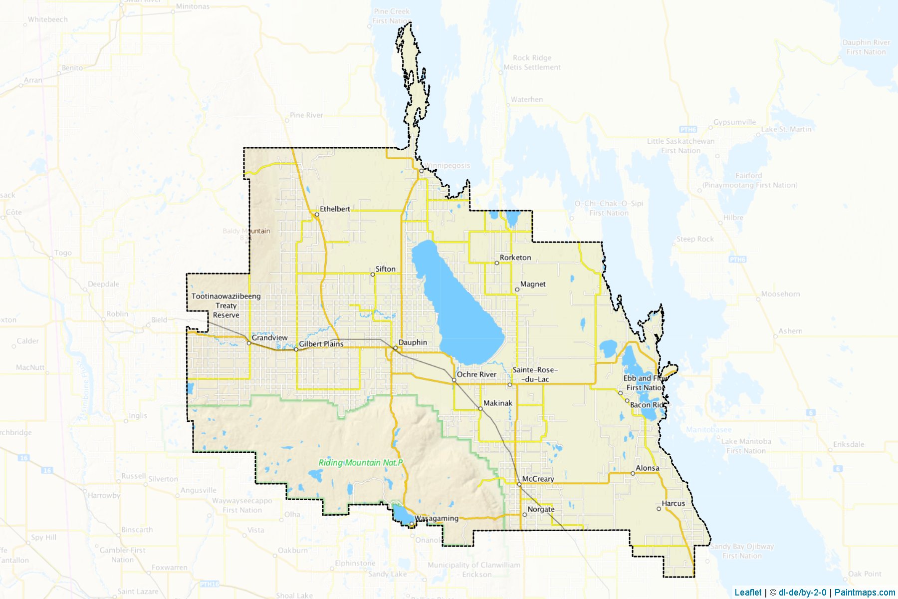 Muestras de recorte de mapas Division No. 17 (Manitoba)-1