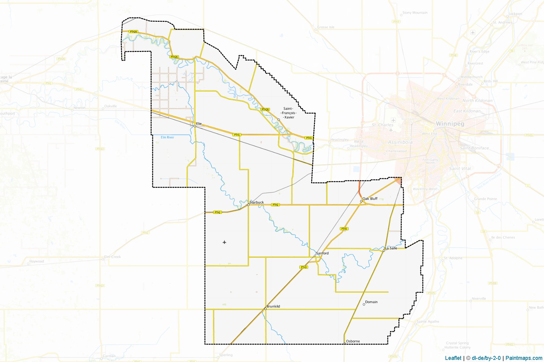 Muestras de recorte de mapas Division No. 10 (Manitoba)-1