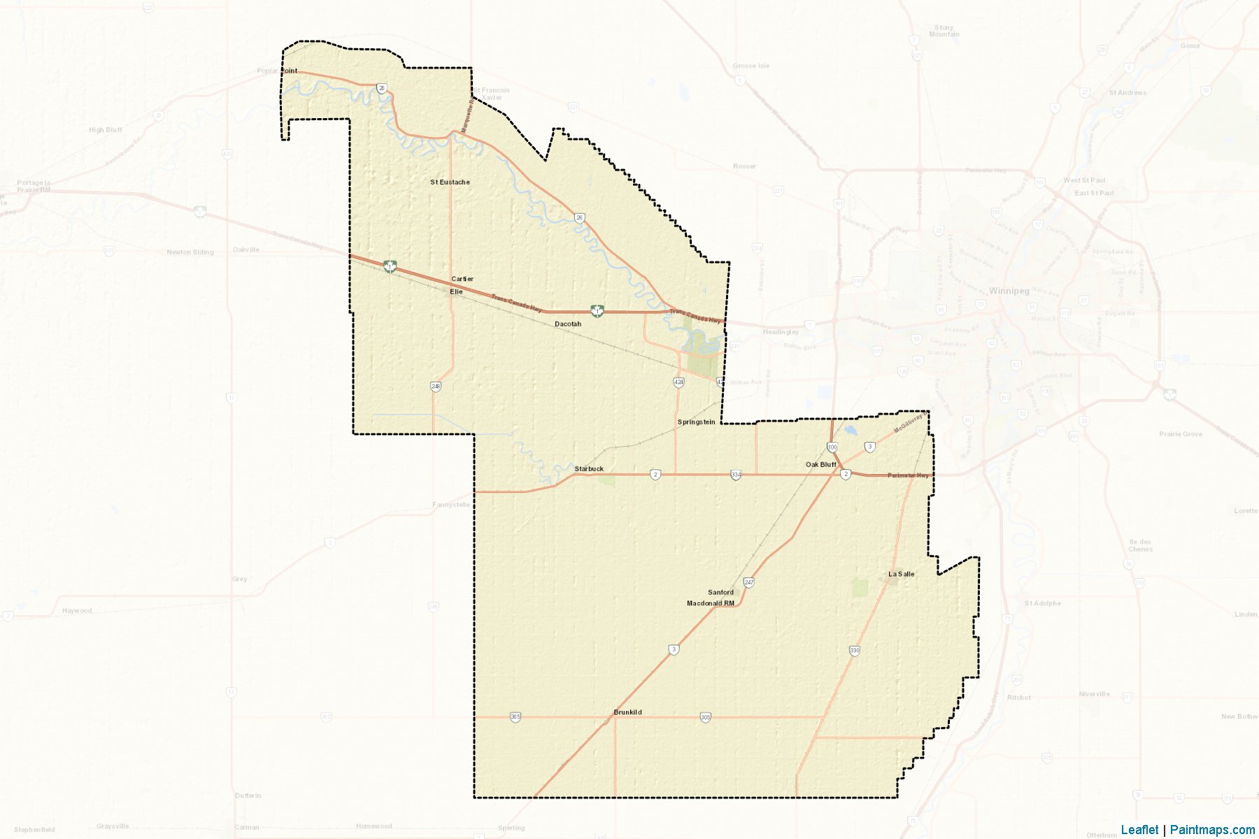 Muestras de recorte de mapas Division No. 10 (Manitoba)-2