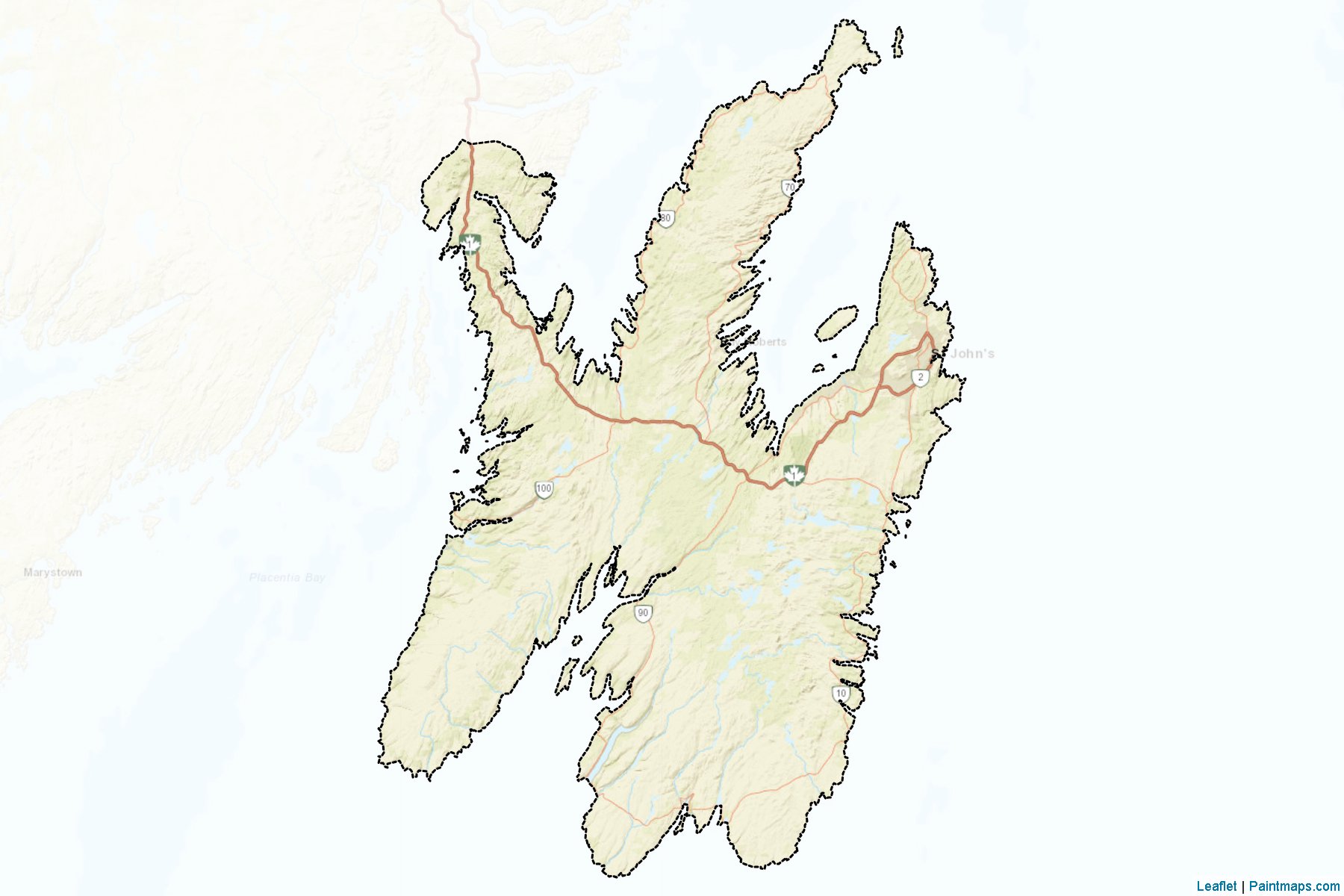 Muestras de recorte de mapas Division No. 1 (Newfoundland and Labrador)-2