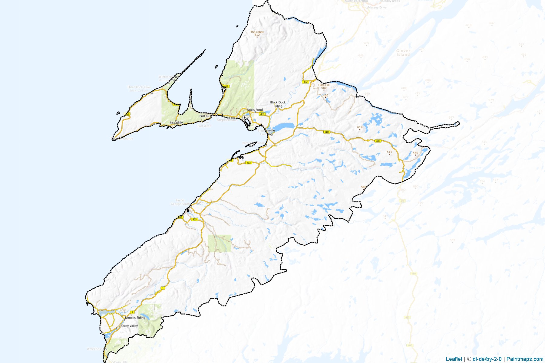 Division No. 4 (Newfoundland ve Labrador) Haritası Örnekleri-1