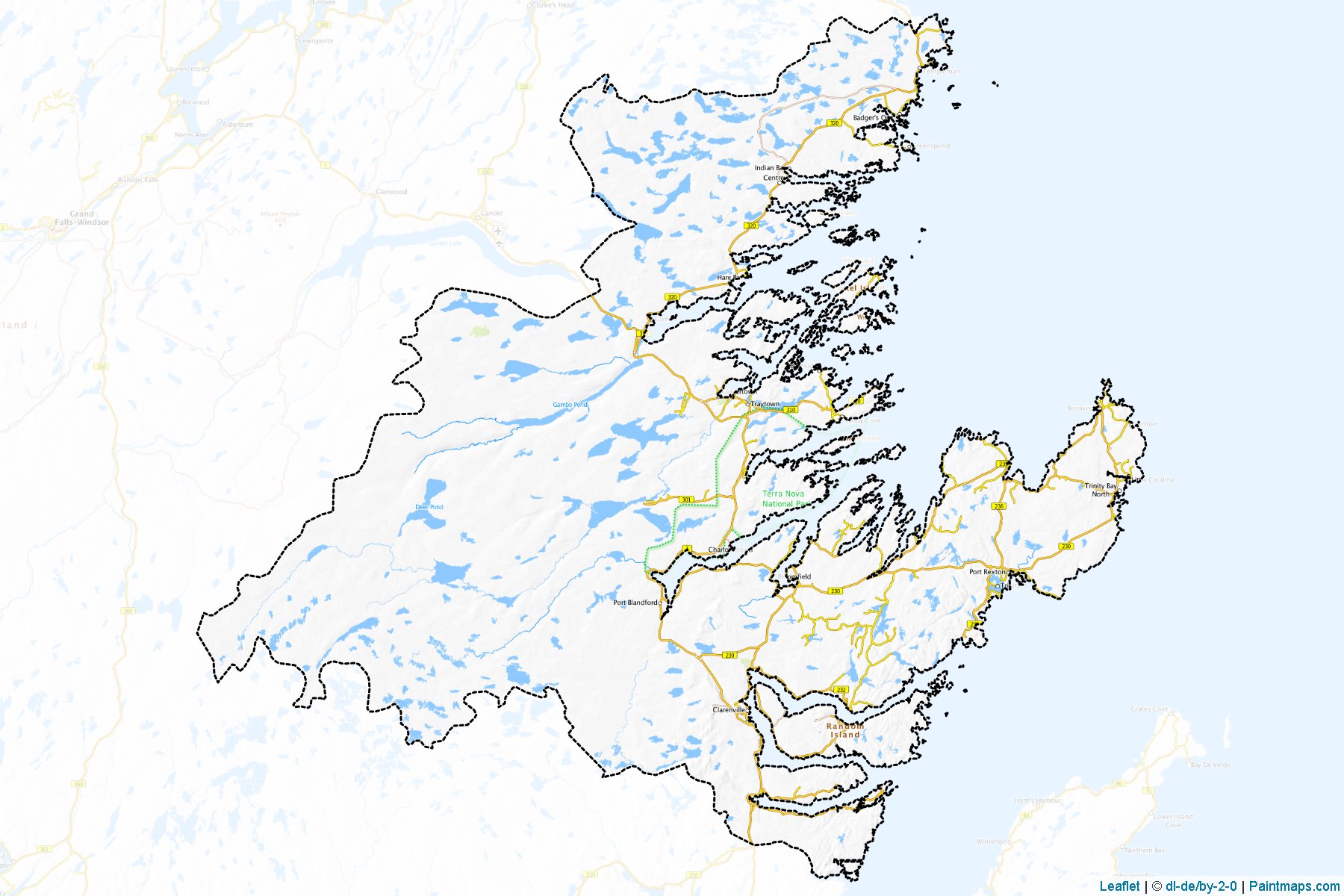 Muestras de recorte de mapas Division No. 7 (Newfoundland and Labrador)-1