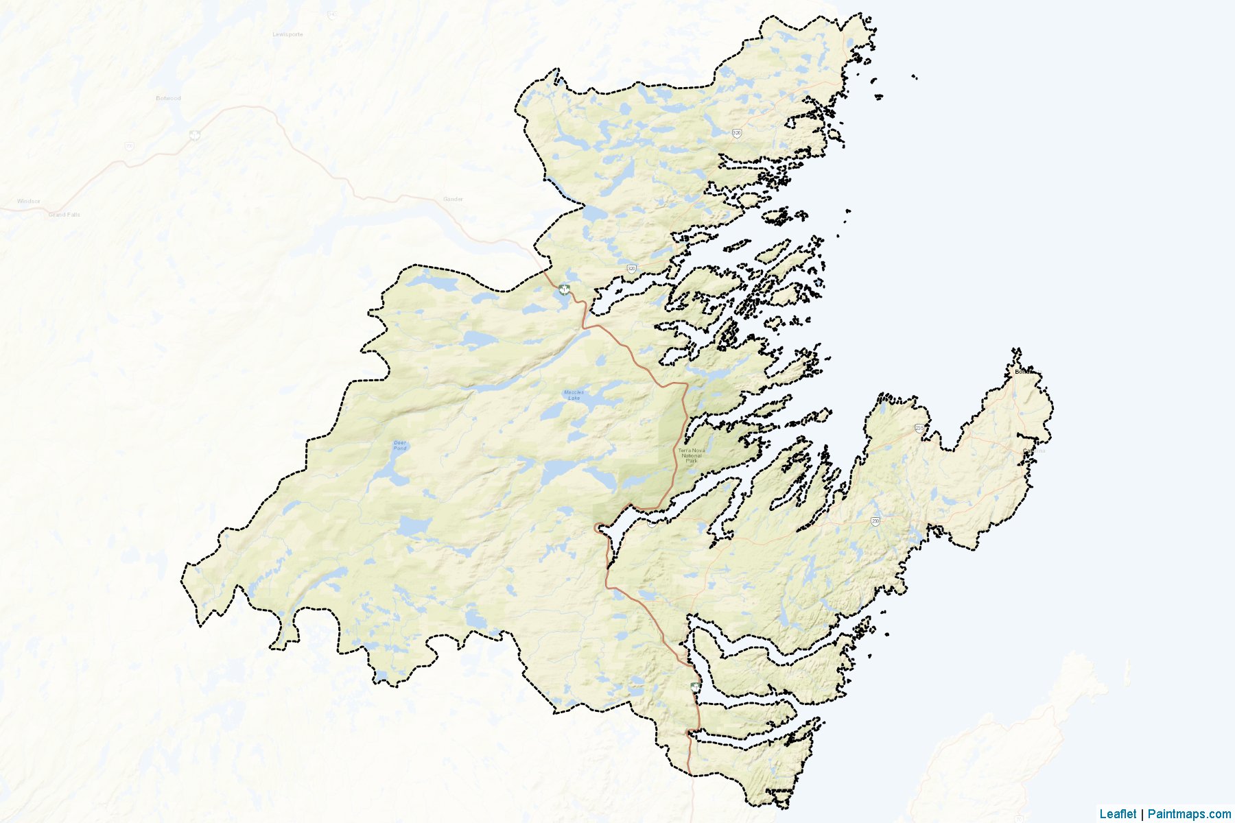 Division No. 7 (Newfoundland ve Labrador) Haritası Örnekleri-2