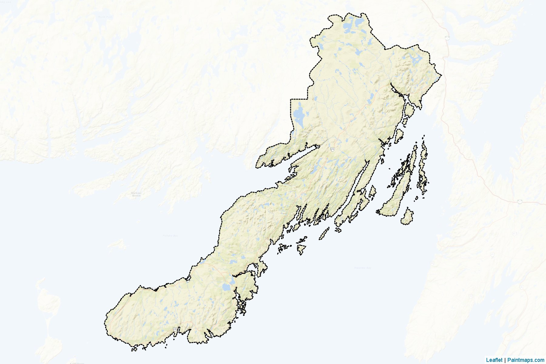 Muestras de recorte de mapas Division No. 2 (Newfoundland and Labrador)-2