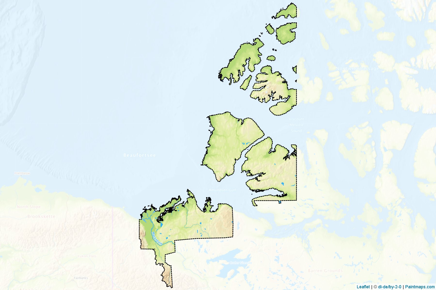 Muestras de recorte de mapas Region 1 (Northwest Territories)-1