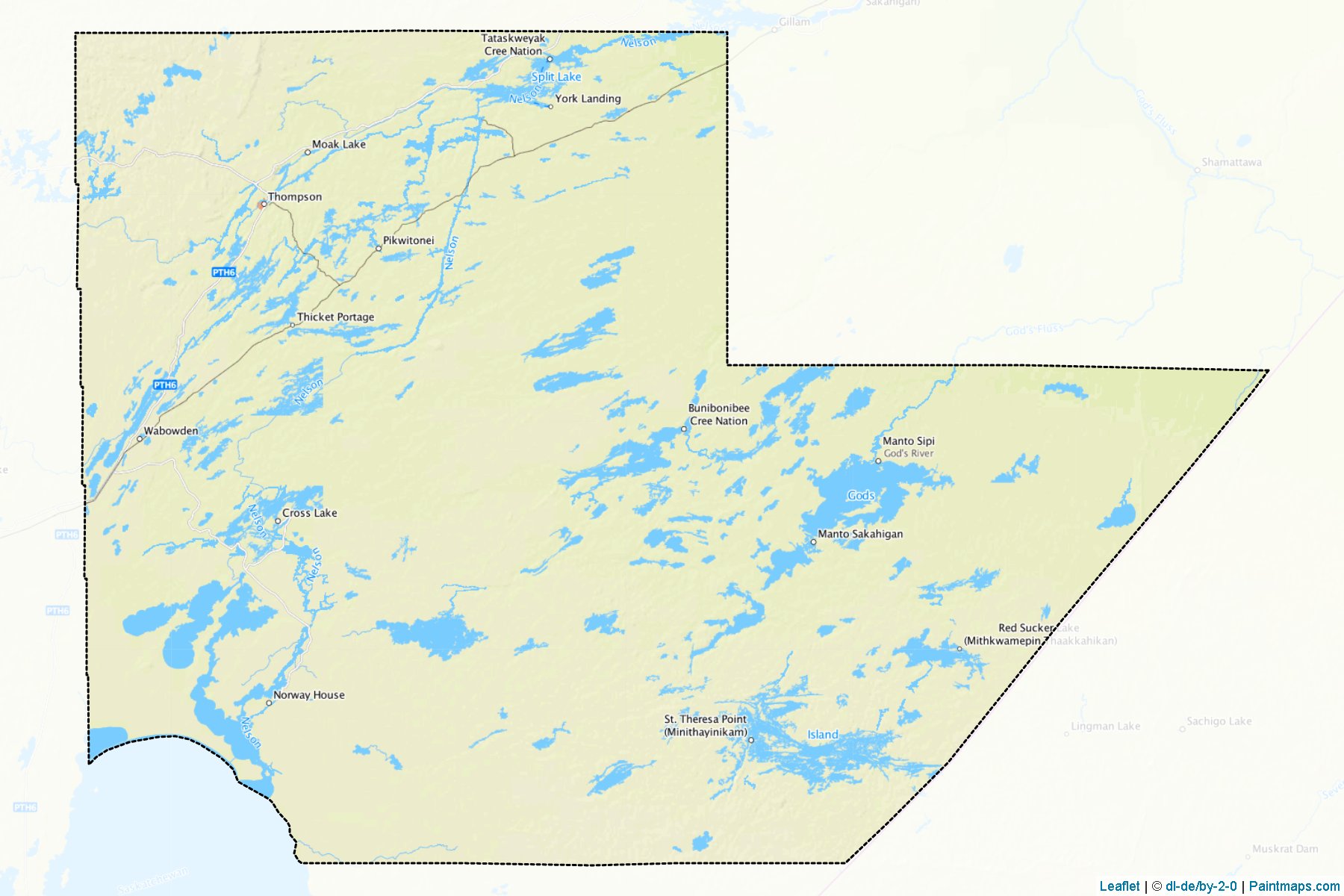 Muestras de recorte de mapas Division No. 22 (Manitoba)-1