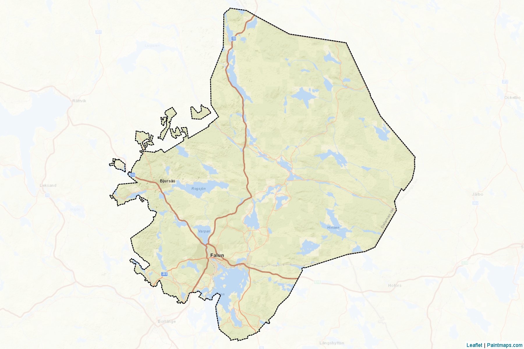 Muestras de recorte de mapas Falun (Dalarna)-2