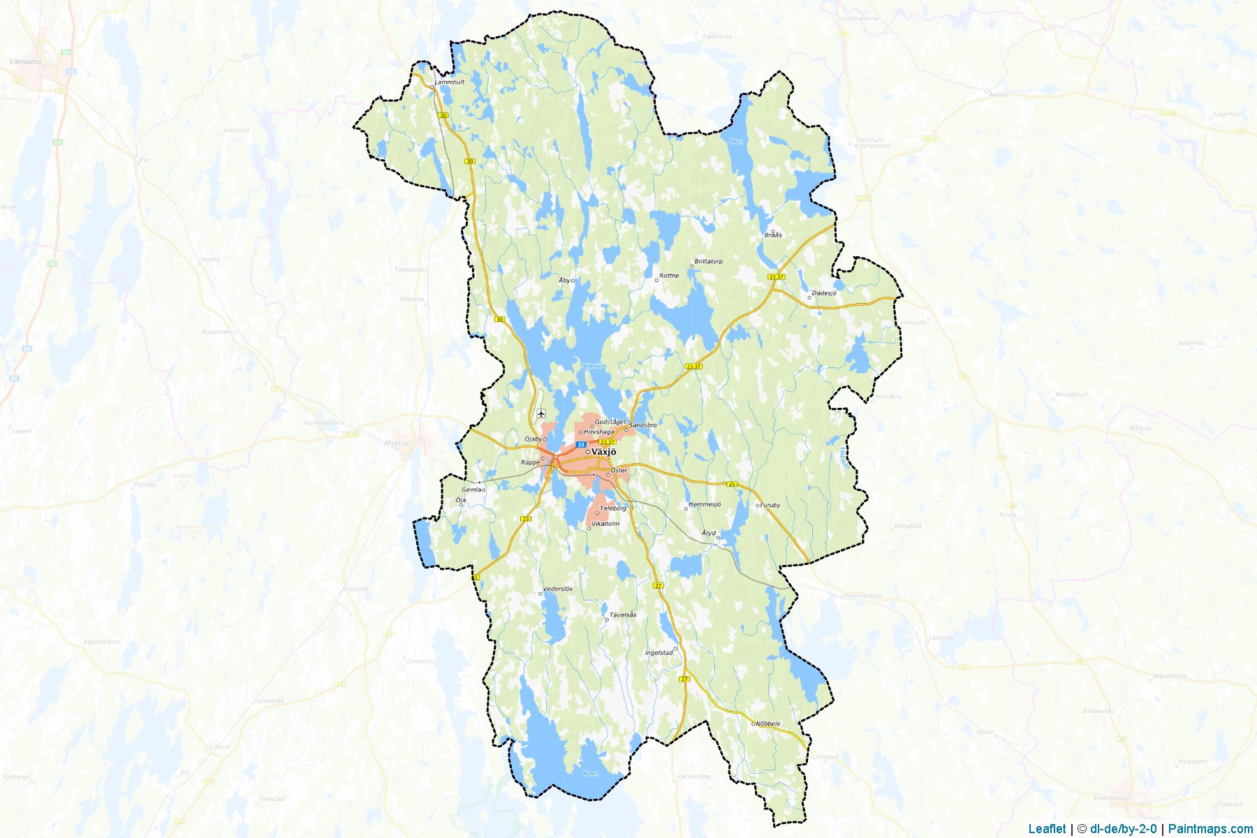 Vaxjo (Kronoberg) Map Cropping Samples-1