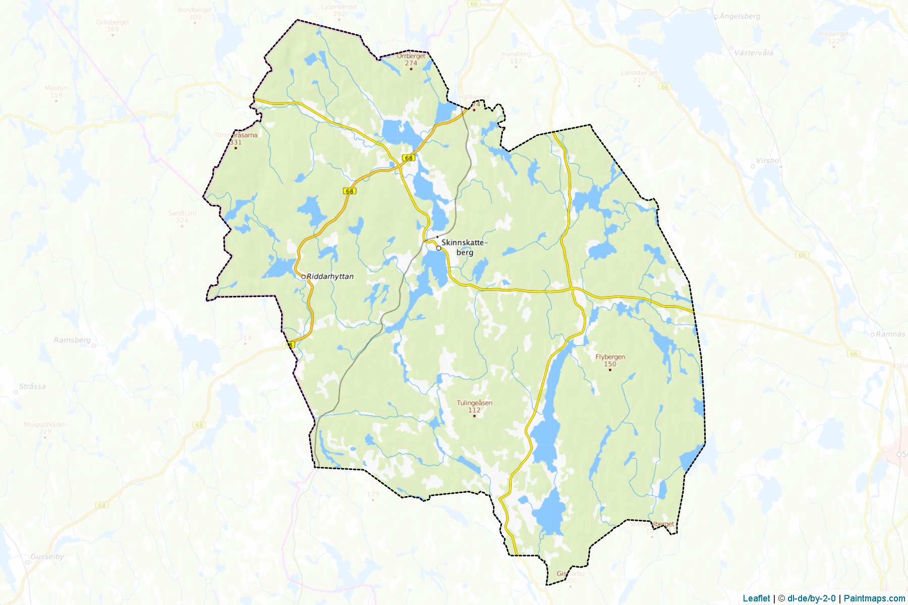 Muestras de recorte de mapas Skinnskatteberg (Vastmanland)-1