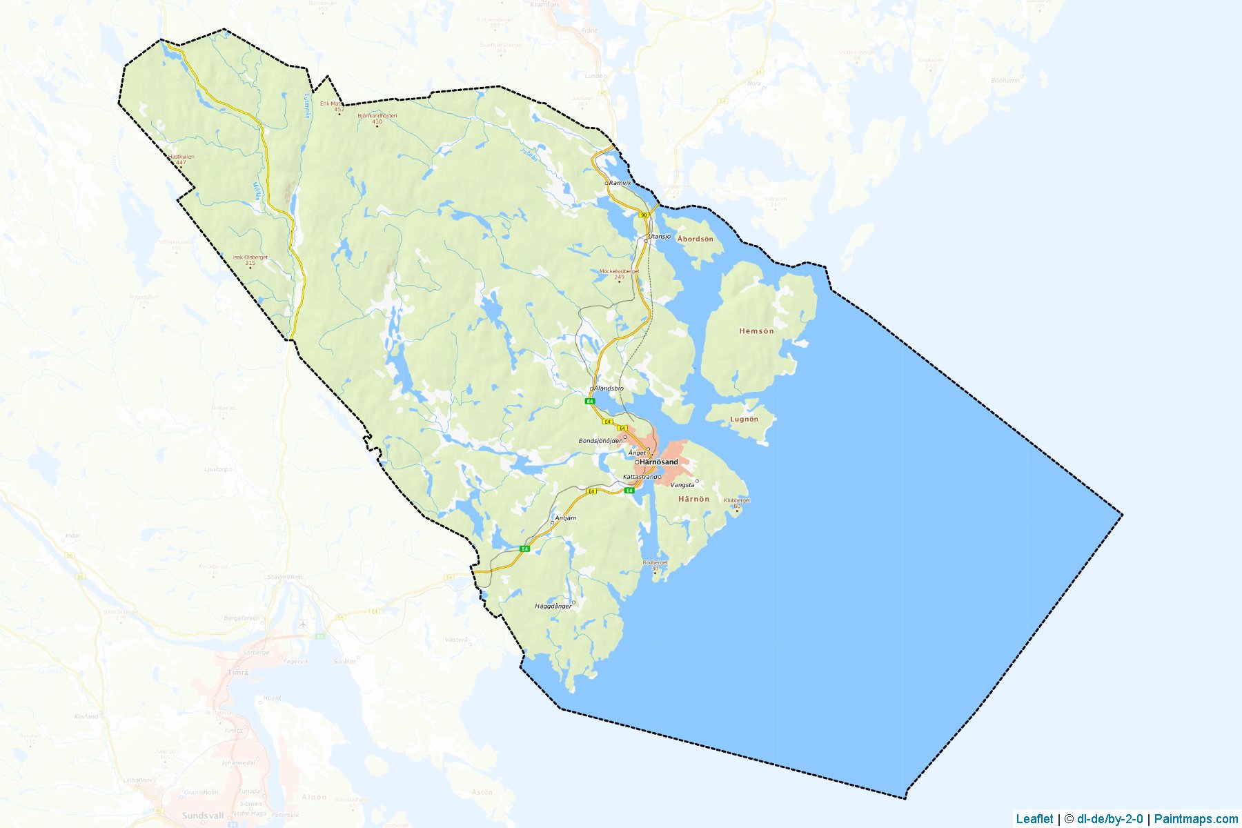 Muestras de recorte de mapas Harnosand (Vasternorrland)-1