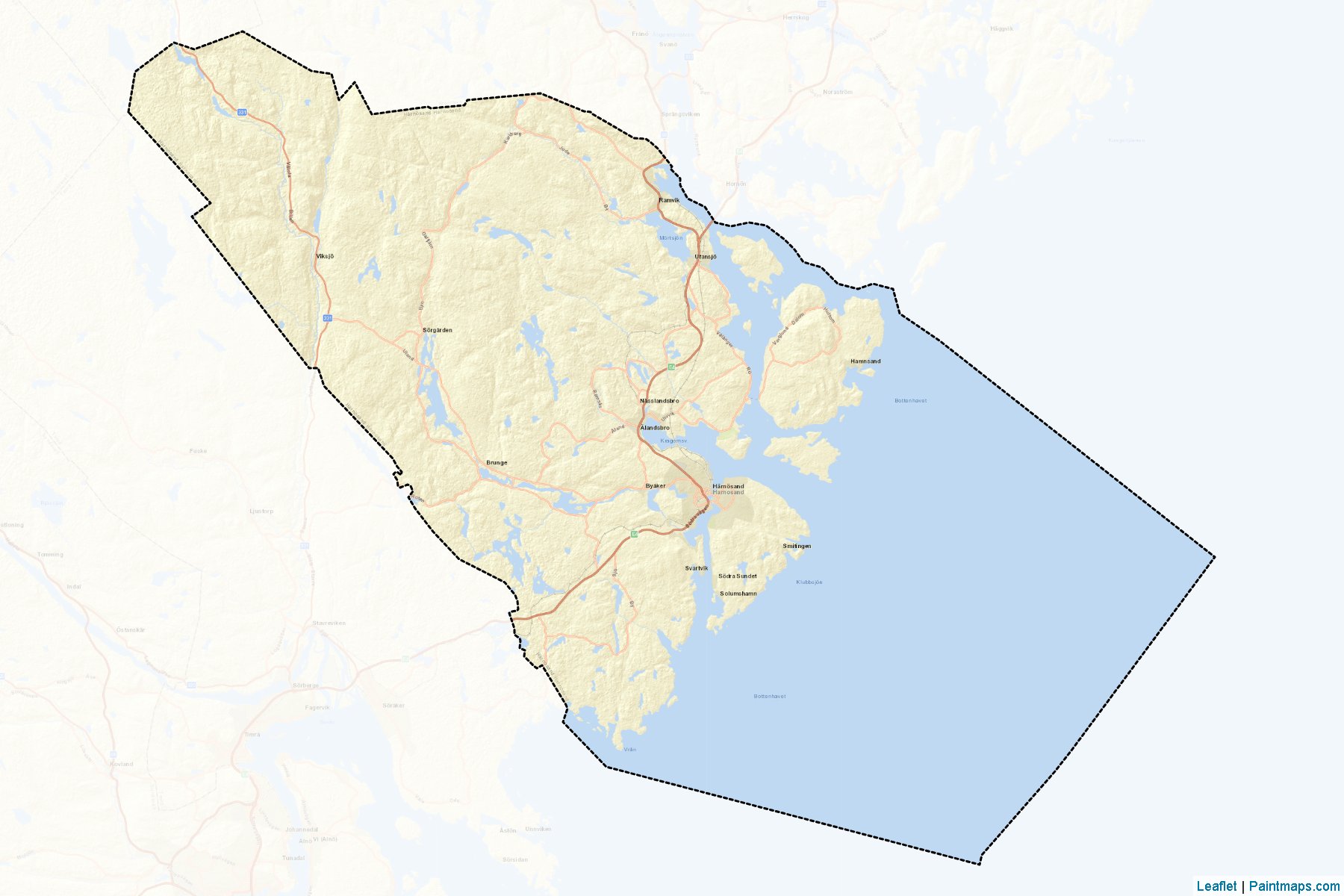 Muestras de recorte de mapas Harnosand (Vasternorrland)-2