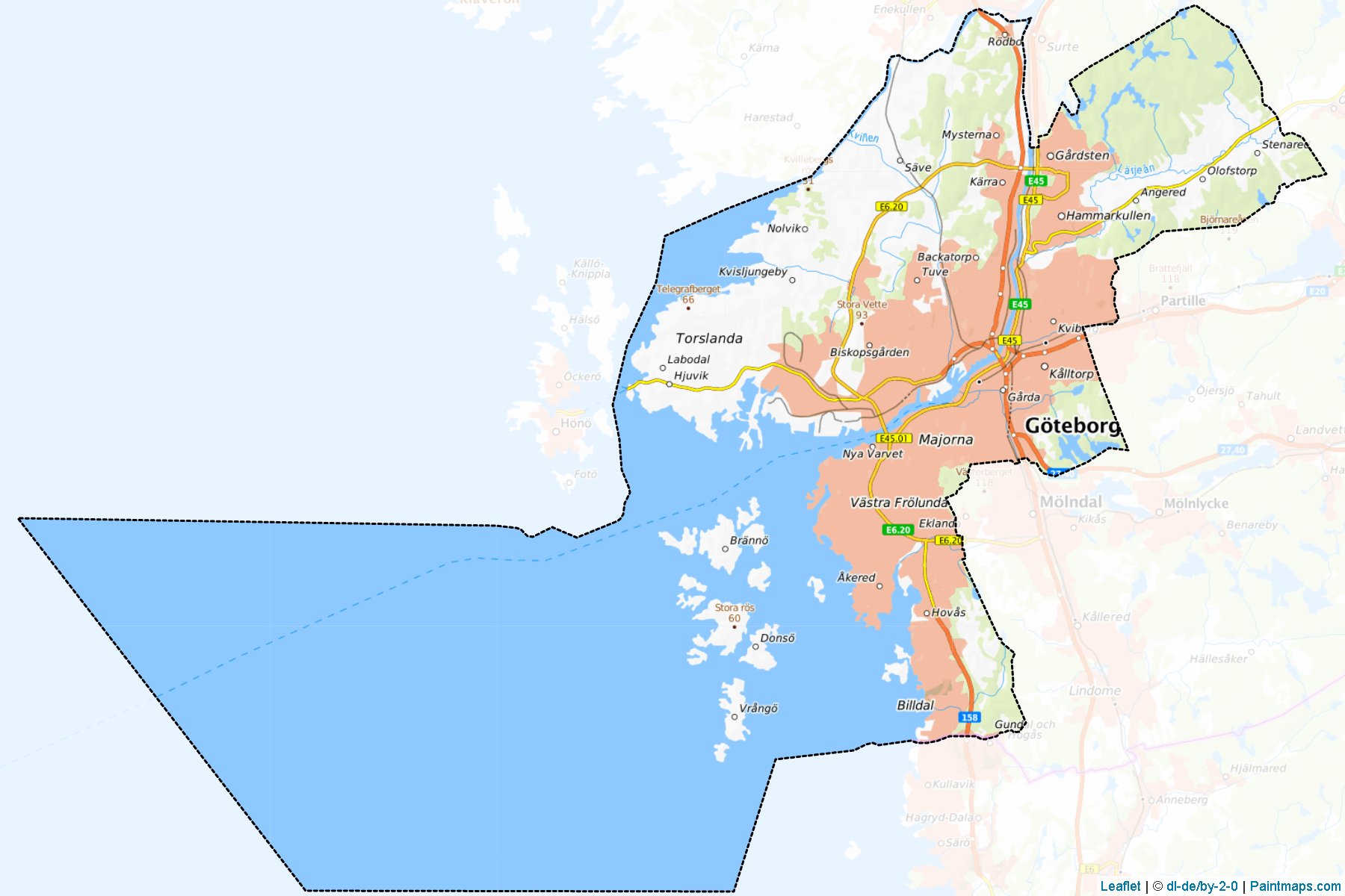 Muestras de recorte de mapas Goteborg (Vastra Gotaland)-1