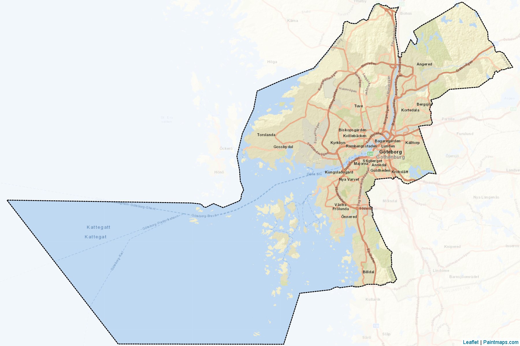 Muestras de recorte de mapas Goteborg (Vastra Gotaland)-2