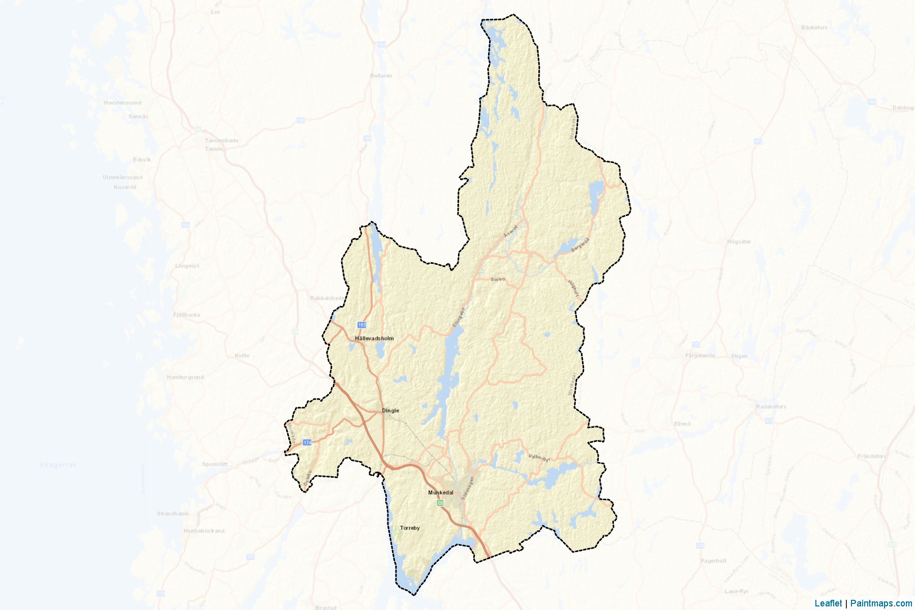 Muestras de recorte de mapas Munkedal (Vastra Gotaland)-2