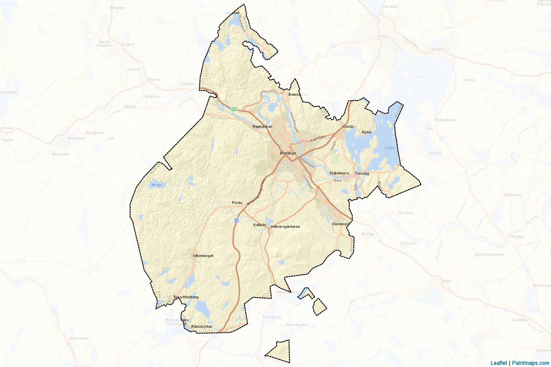 Borlange (Dalarna) Map Cropping Samples-2