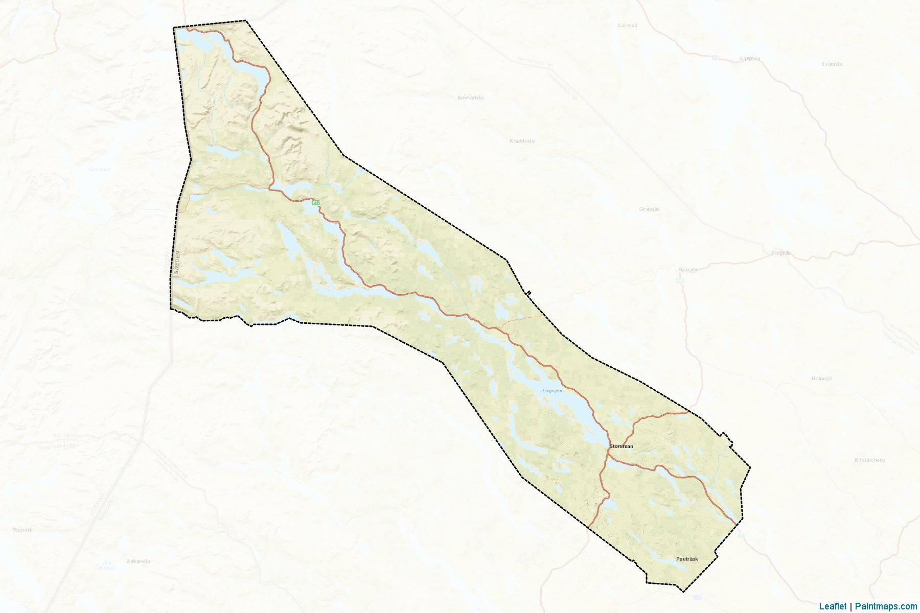 Storuman (Vasterbotten County) Map Cropping Samples-2