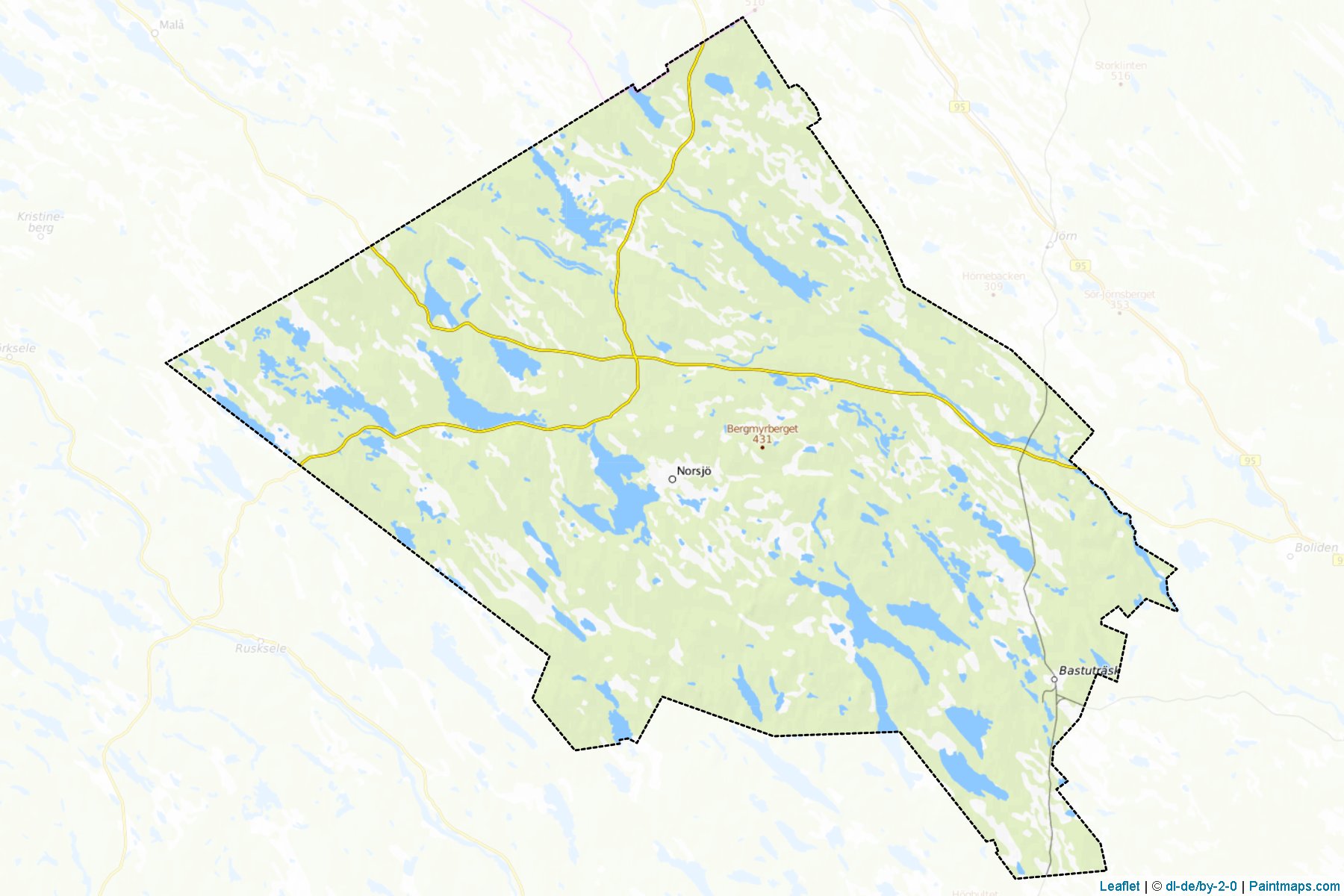 Norsjo (Vasterbotten County) Map Cropping Samples-1