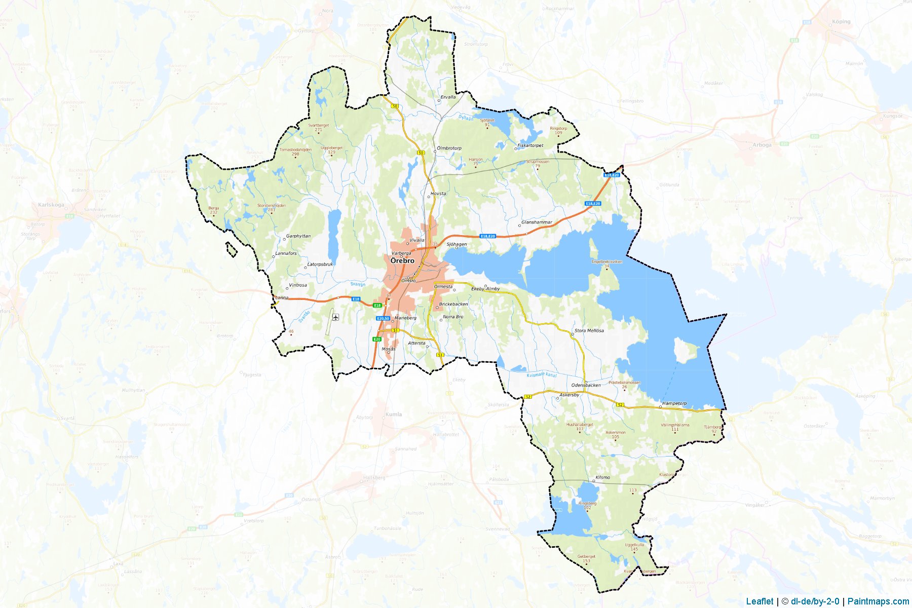 Muestras de recorte de mapas Orebro (Orebro)-1