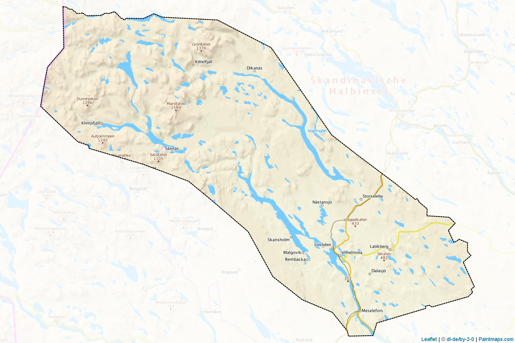 Vilhelmina (Vasterbotten County) Map Cropping Samples-1