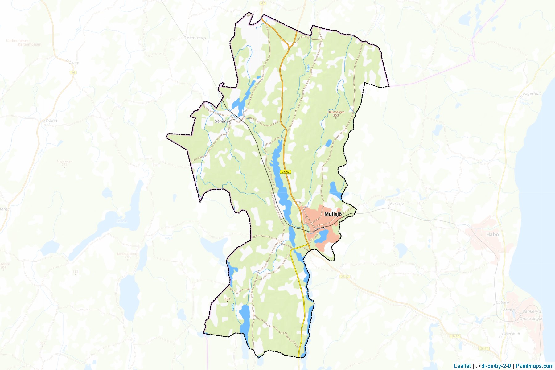 Mullsjo (Jönköping ili) Haritası Örnekleri-1