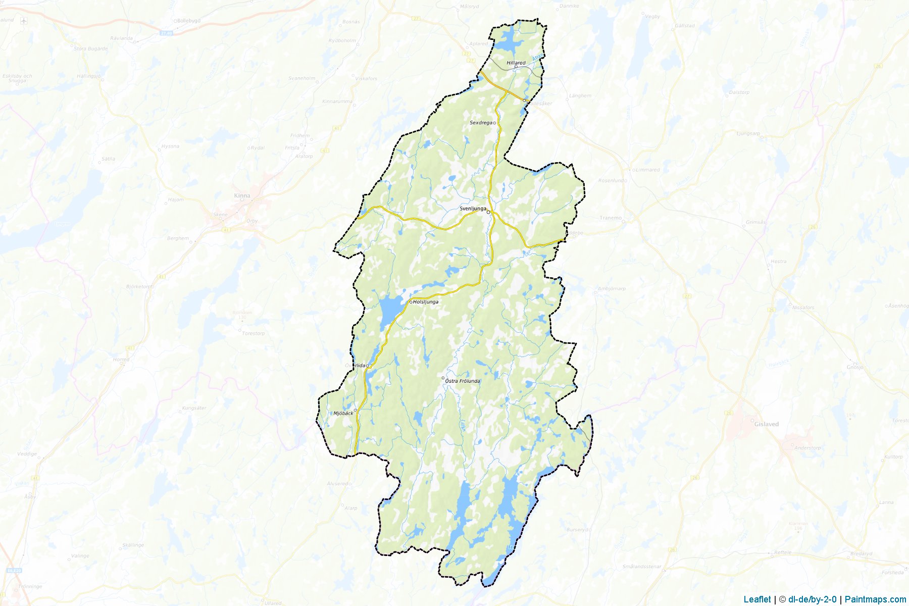 Svenljunga (Vastra Gotaland) Map Cropping Samples-1