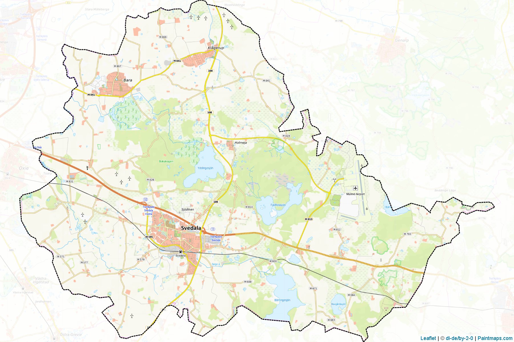 Svedala (Skåne ili) Haritası Örnekleri-1