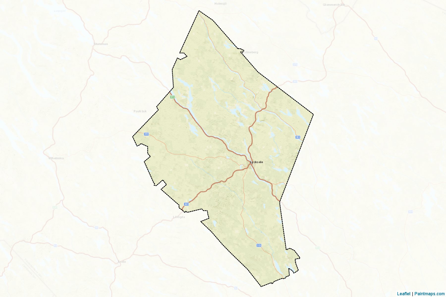 Lycksele (Vasterbotten County) Map Cropping Samples-2