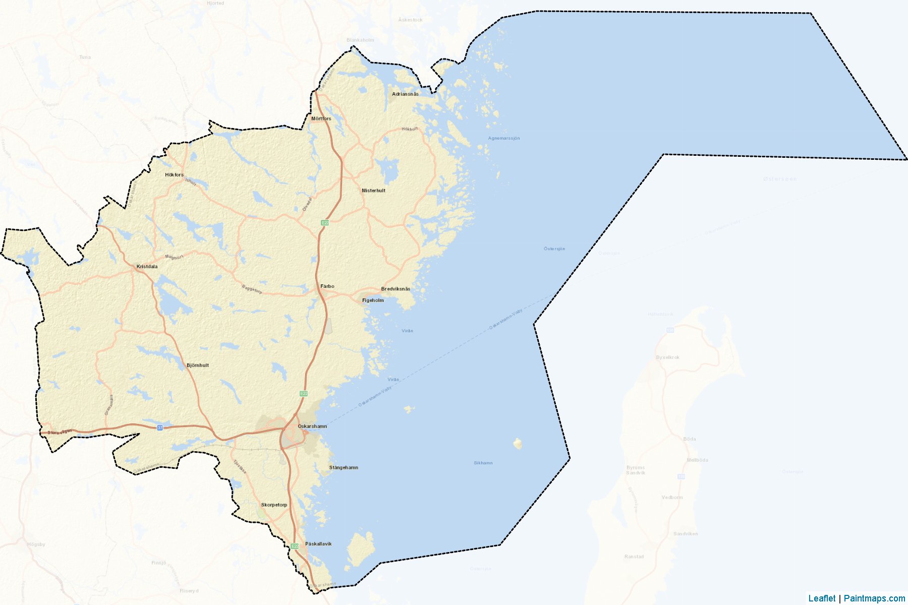 Muestras de recorte de mapas Oskarshamn (Kalmar)-2