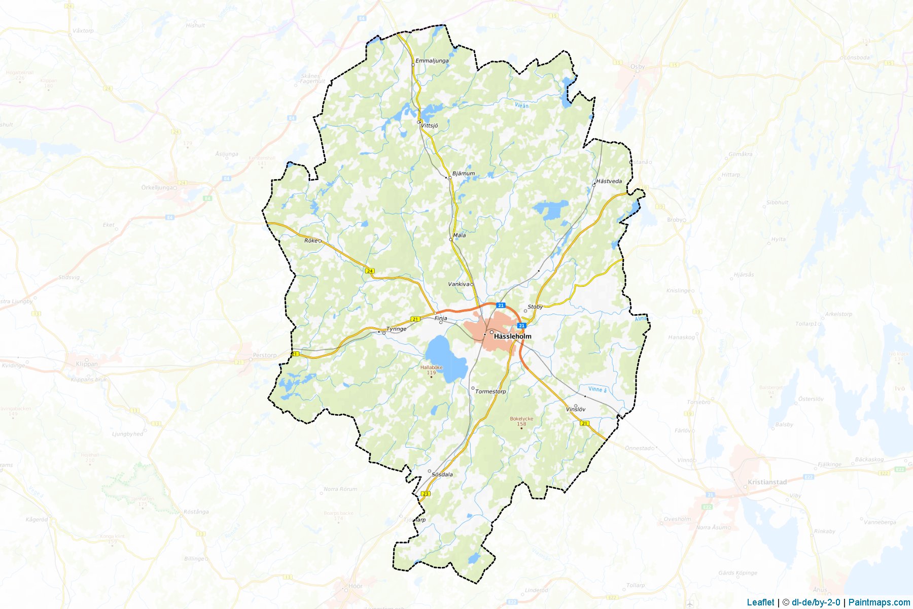 Muestras de recorte de mapas Hassleholm (Scania)-1