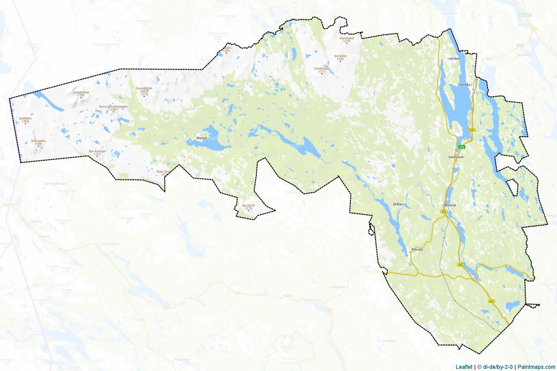 Berg (Jämtland ili) Haritası Örnekleri-1