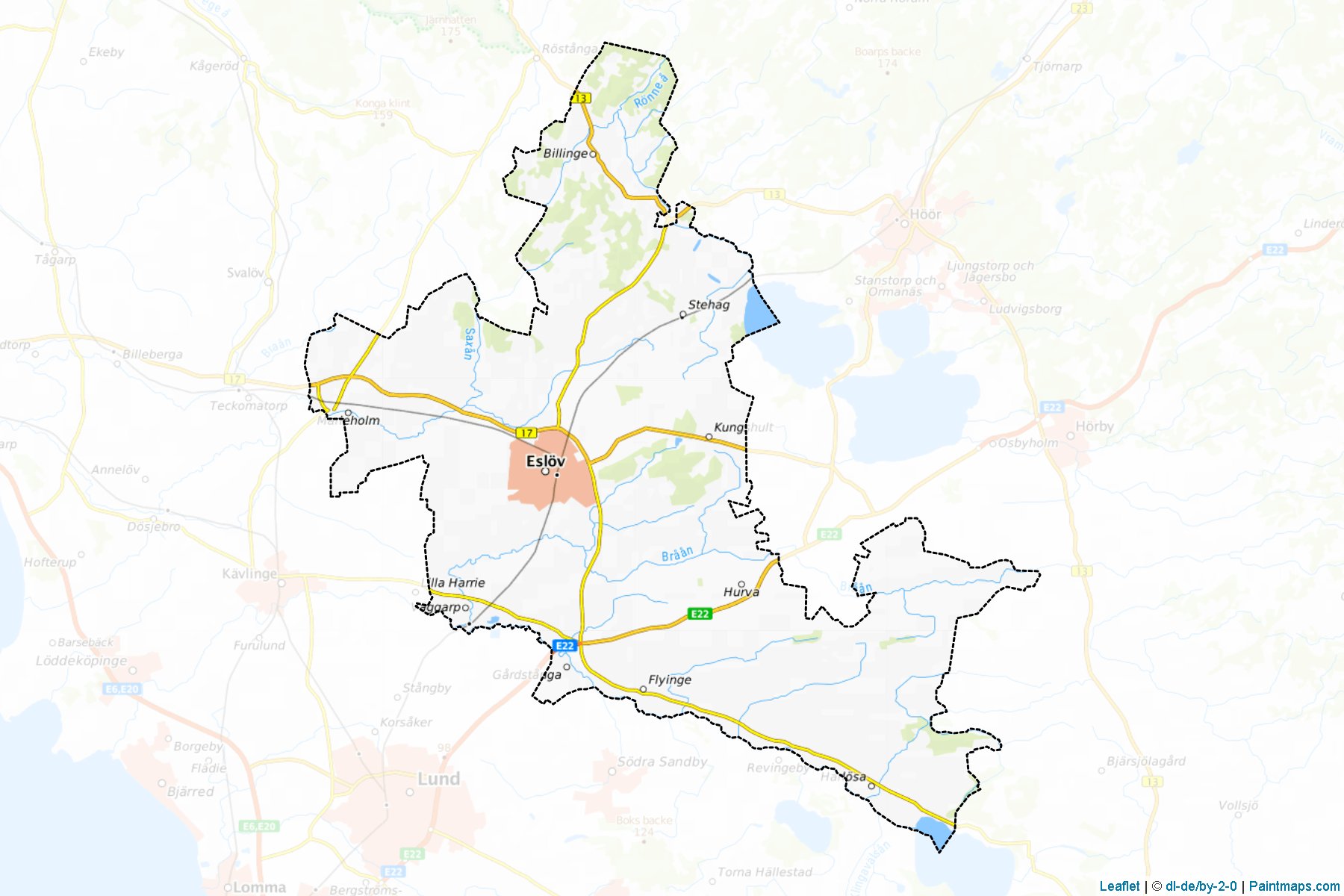 Eslov (Skåne ili) Haritası Örnekleri-1