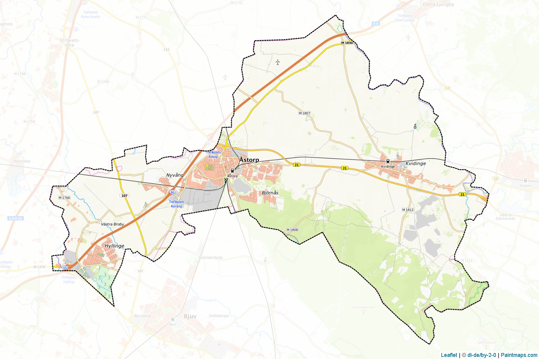 Muestras de recorte de mapas Astorp (Scania)-1